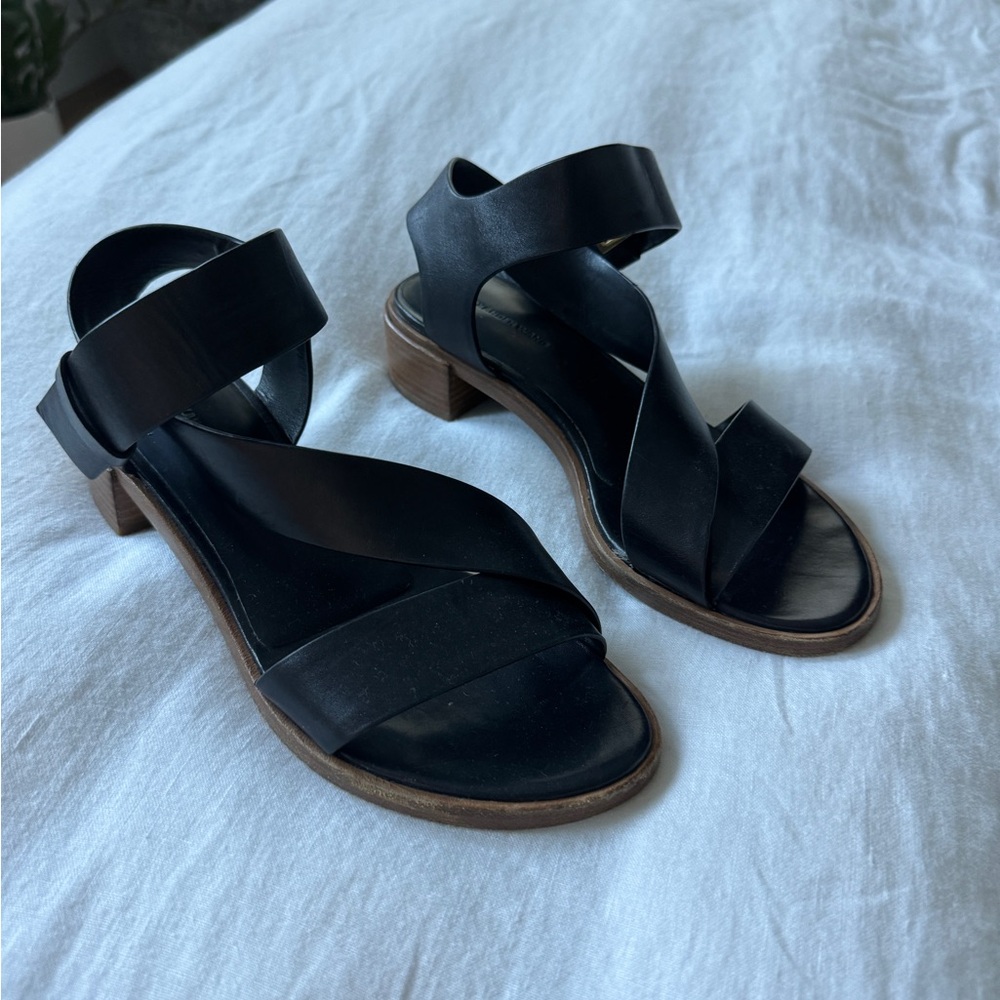 Alexander Wang, black low heeled wrap sandals